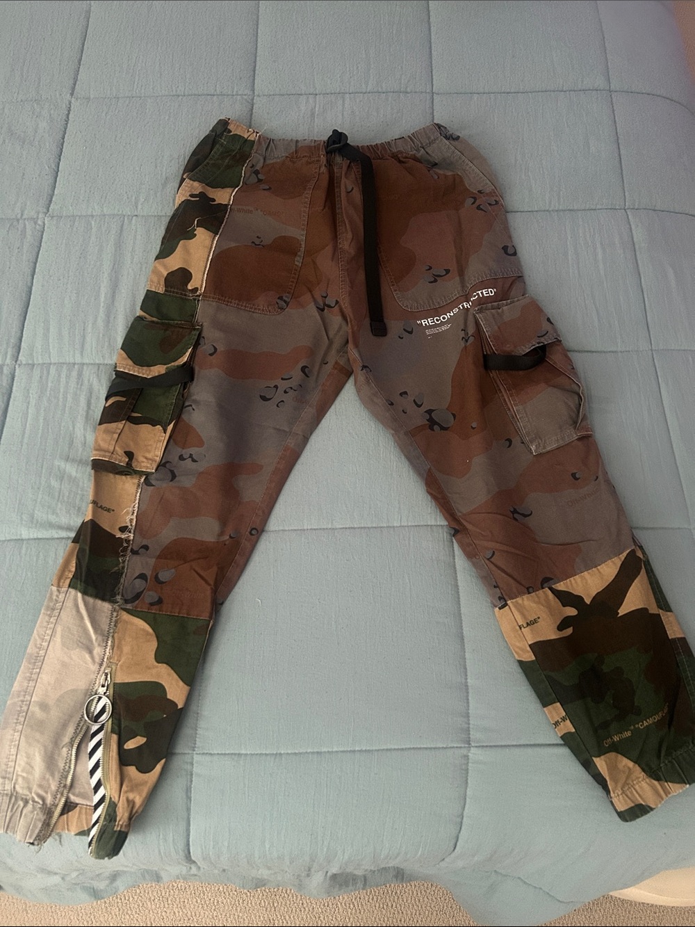 Off-White Brown & Green Camouflage Cargo Pants c/o Virgil Abloh
